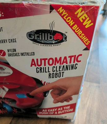 #ad Grillbot Automatic Grill Cleaning Robot with Nylon Brushes amp; Case Black New $69.00