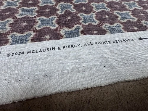 McLaurin & Piercy Kasuri Designer Fabric 3.8 Yards + 69” Allowance Linen 2024 image 7