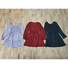 Long Sleeve Dresses Womens Size M Lot of 3 Holiday Fall Party Short Cocktail
