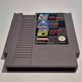 Super Mario Bros + Tetris + World Cup Nintendo NES PAL Game Cartridge VGC Tested