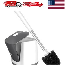 Toilet Brush and Holder, Self Closing Lid Toilet Bowl Brushes Holder and Extra L