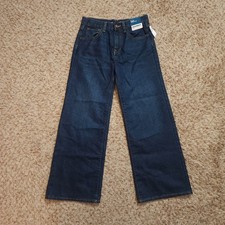 Old Navy Jeans Kids 14 Dark Blue High-Rise Baggy Wide Leg Built-In Tough NWT