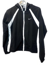 Nike Kids Black Hooded Full Zip Lightweight Jacket XL lined windbreaker