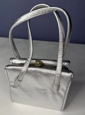 Vintage 50's After Five Gold Clutch Handbag Bag Silver Bag W Coin Purse