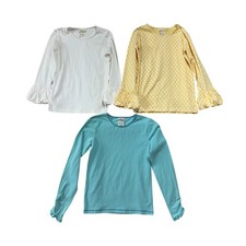 Lot of 3 Matilda Jane puffer sleeve and undershirts white yellow blue size 14