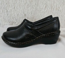 BORN WOMENS LEATHER PEGGY CLOGS 9 SLIP ON Black 9M/W EXCELLENT CONDITION