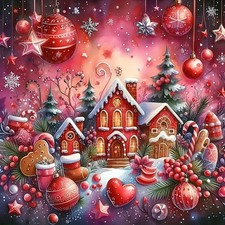 Christmas House Ball Star Diamond Art Kits for Adults, 5D Diamond Painting Ki...