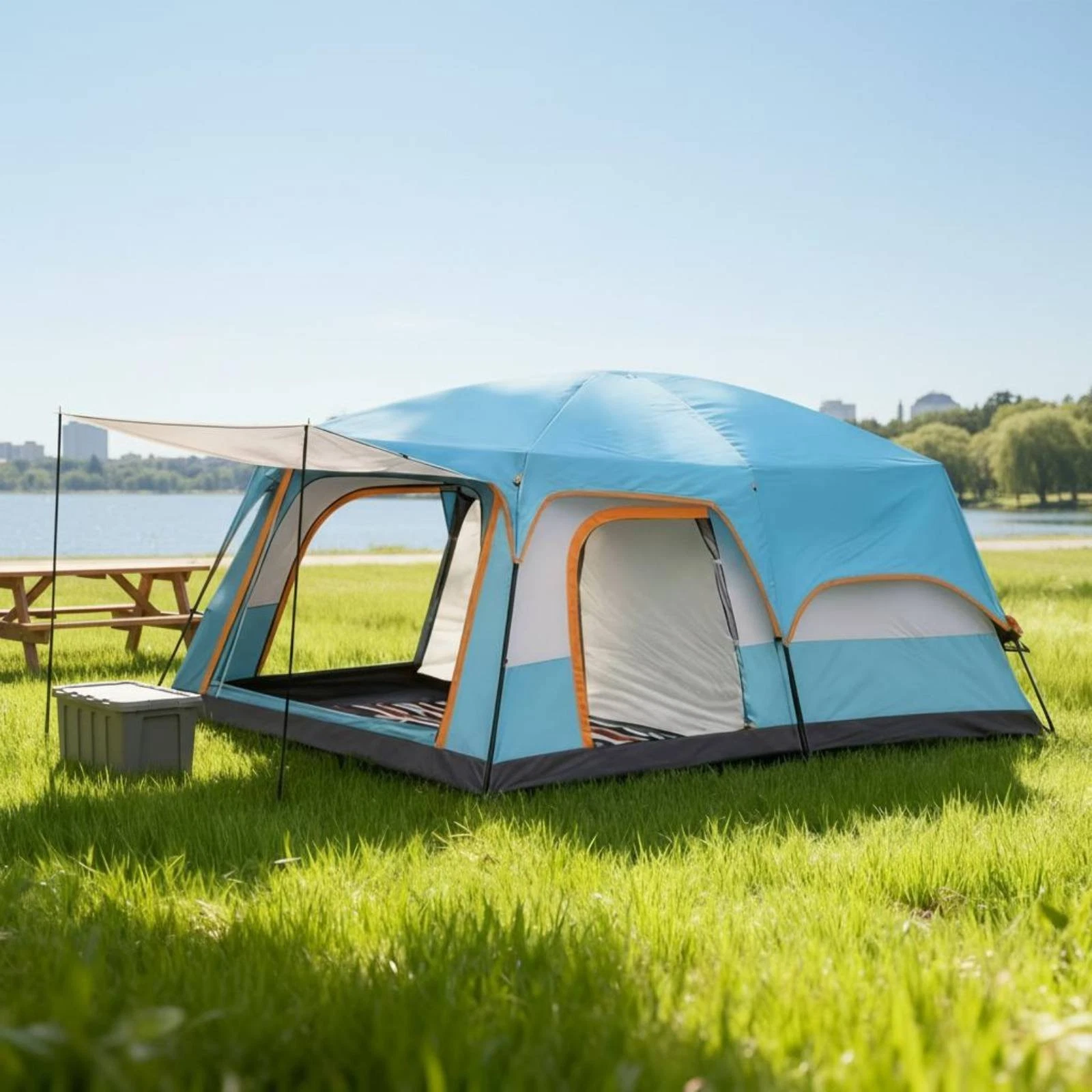 Multi-Room Tent Double Layer 2 Room Family Tent Waterproof for Families, Groups