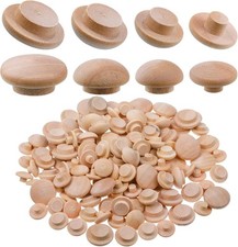 120 Pieces 4 Sizes Wood Plugs Wooden Hole Plugs Button Stoppers Hardwood Hole St