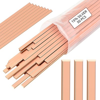15% Silver Brazing Rods AWS Bcup-5 50 Sticks Silver Solder Phos Copper Brazing A
