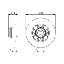 2x Bosch Scheibenbremse hinten E190R02C03100082 | 632823