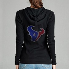 Houston Texans Rhinestone Full Zip Hoodie Sweatshirt