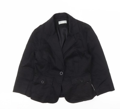 Wallis schwarzer Damenblazer Größe 12 klassischer Stil