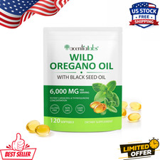 Oil of Oregano 6000mg 120 Softgels Capsules Black Seed Oil Immune Antioxidant