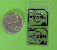 2 x AMD Silver RYZEN 3 Desktop / Laptop Sticker Label Logo 20mm x 17mm