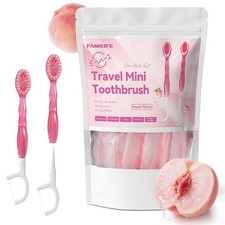Travel Toothbrush - 5 in 1 Mini Disposable Toothbrush with Toothpaste, Floss ...