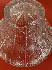 Antique Bohemia Czech Hand Cut 8" Flare Bowl Queen Lace Lead Crystal