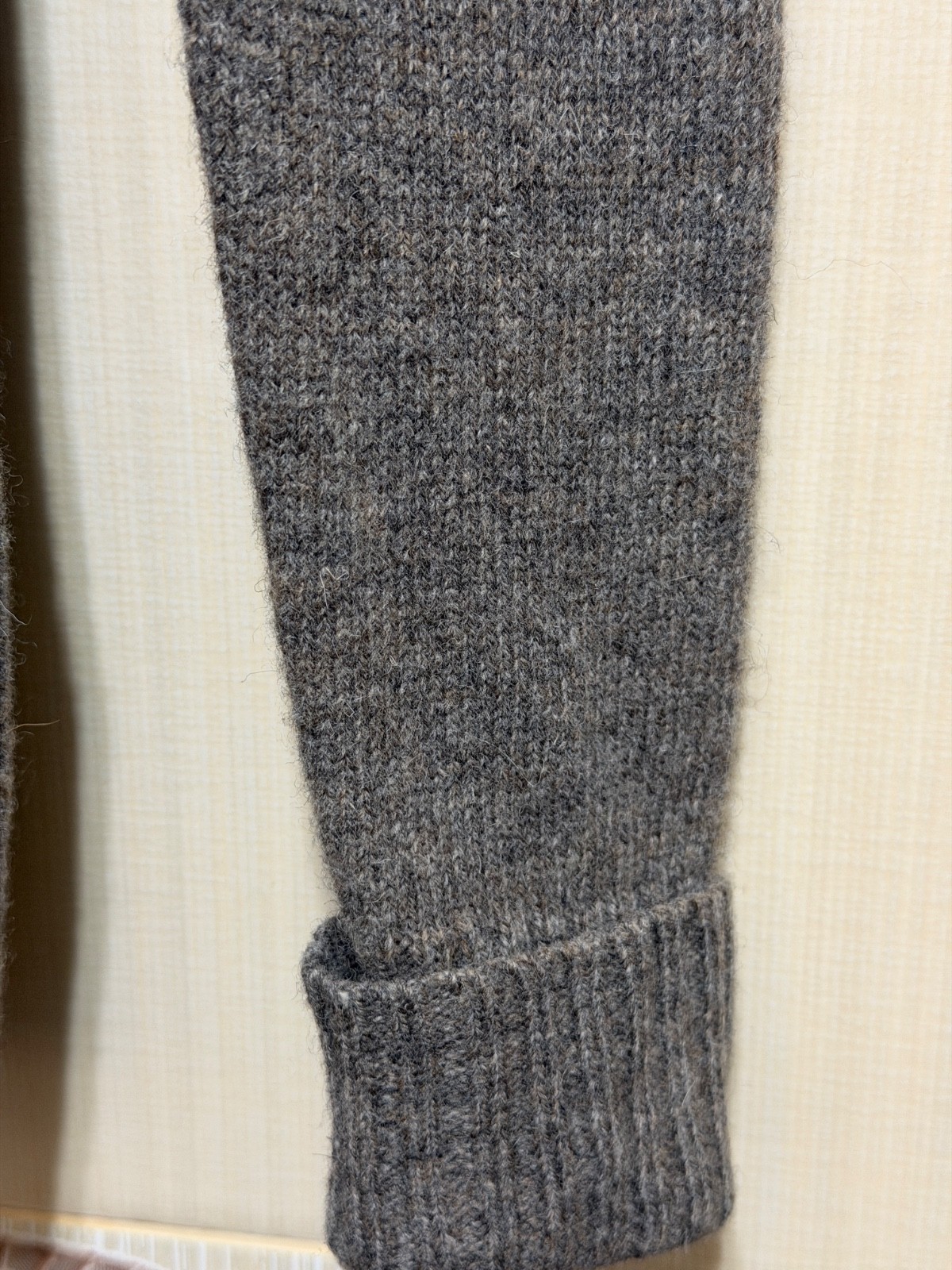 Superdry Lambswool Sweater XS V Neck Gray Premium Black Label Knit Jumper Soft image 9