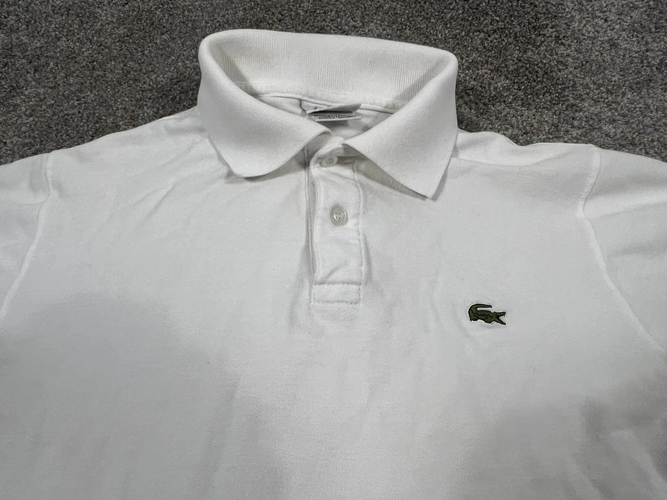 Polo Lacoste Para Hombre Blanco Piqué Cocodrilo Logo Hecho en Francia Manga Corta Foto 2 de 4
