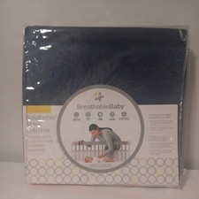 Breathable Baby Mesh Crib Liner Dark Blue