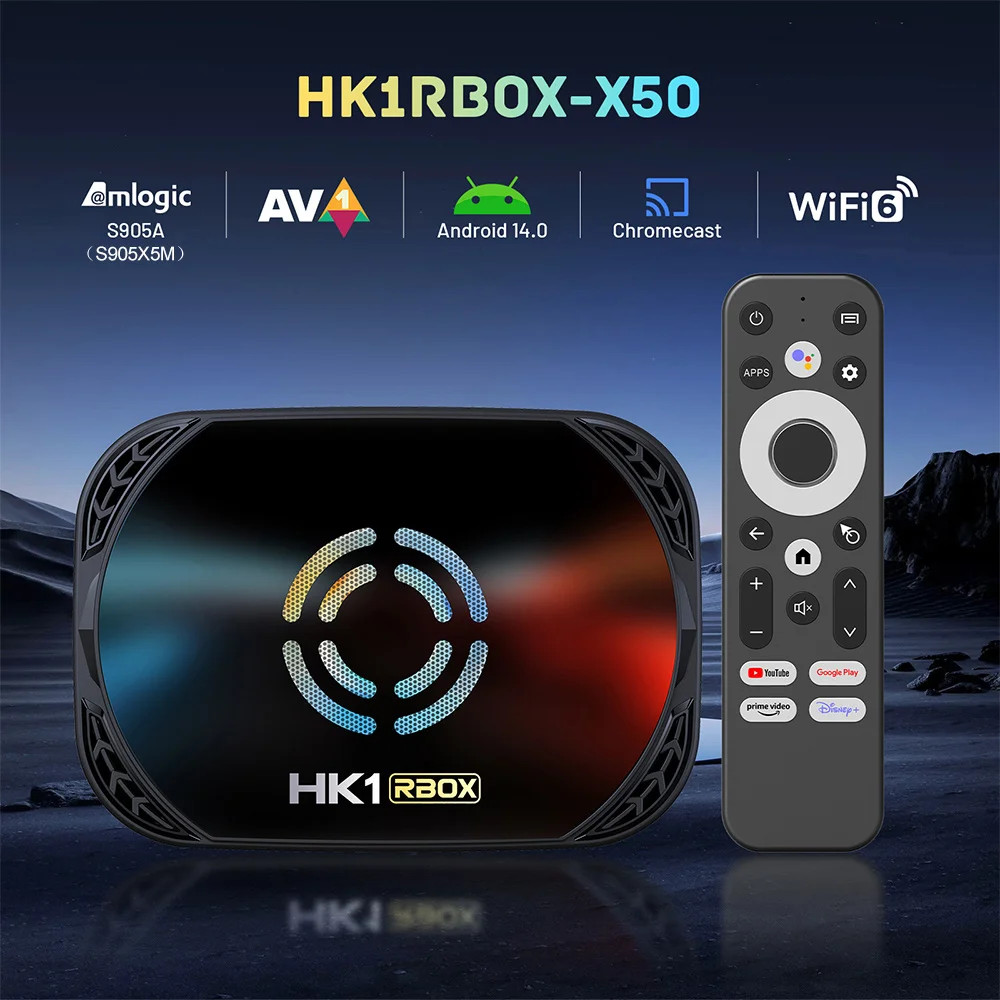 HK1 RBOX X50 TV Box Android 14 S905A 4GB 128GB 1000M Wifi6 4K BT