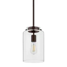 HAMPTON BAY Mullins 6.75" Oil Rubbed Bronze Mini Pendant Kitchen Hanging Light