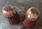 Vintage Monmouth Brown Drip Pottery Tapered Salt & Pepper Shakers — photo 2
