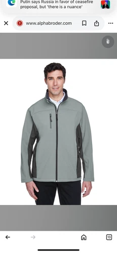 Grady White Screen Printed Devon & Jones Men's Soft Shell Colorblock Jacket image 2