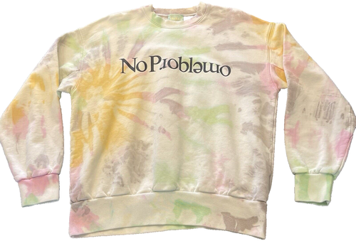 Widder No Problemo Sweatshirt Unisex Crew Large Batik Designer Made in Italy