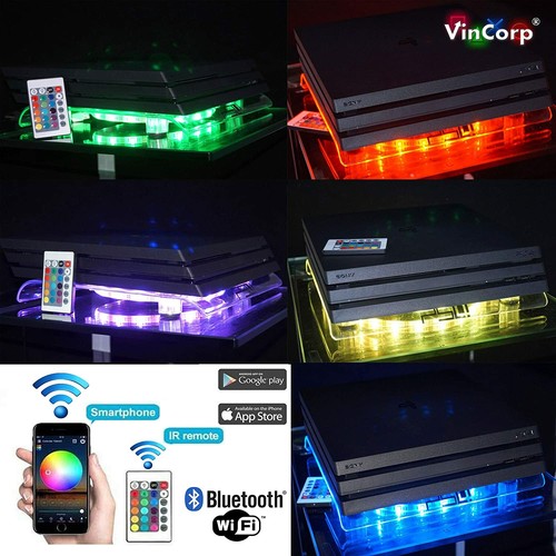 WiFi Multicolor Playstation 4 PS4 PRO Gamer RGB LED Design Kühler Lüfter Ständer