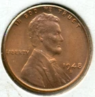 1948-D LINCOLN CENT, GEM BRILLIANT UNCIRCULATED RED, GREAT PRICE!