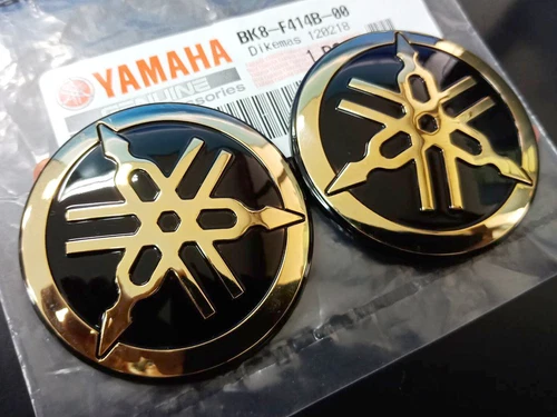 FIT FOR YAMAHA GENUINE GOLD STICKER LOGO TUNING FORK DECAL EMBLEM 50 mm 3D