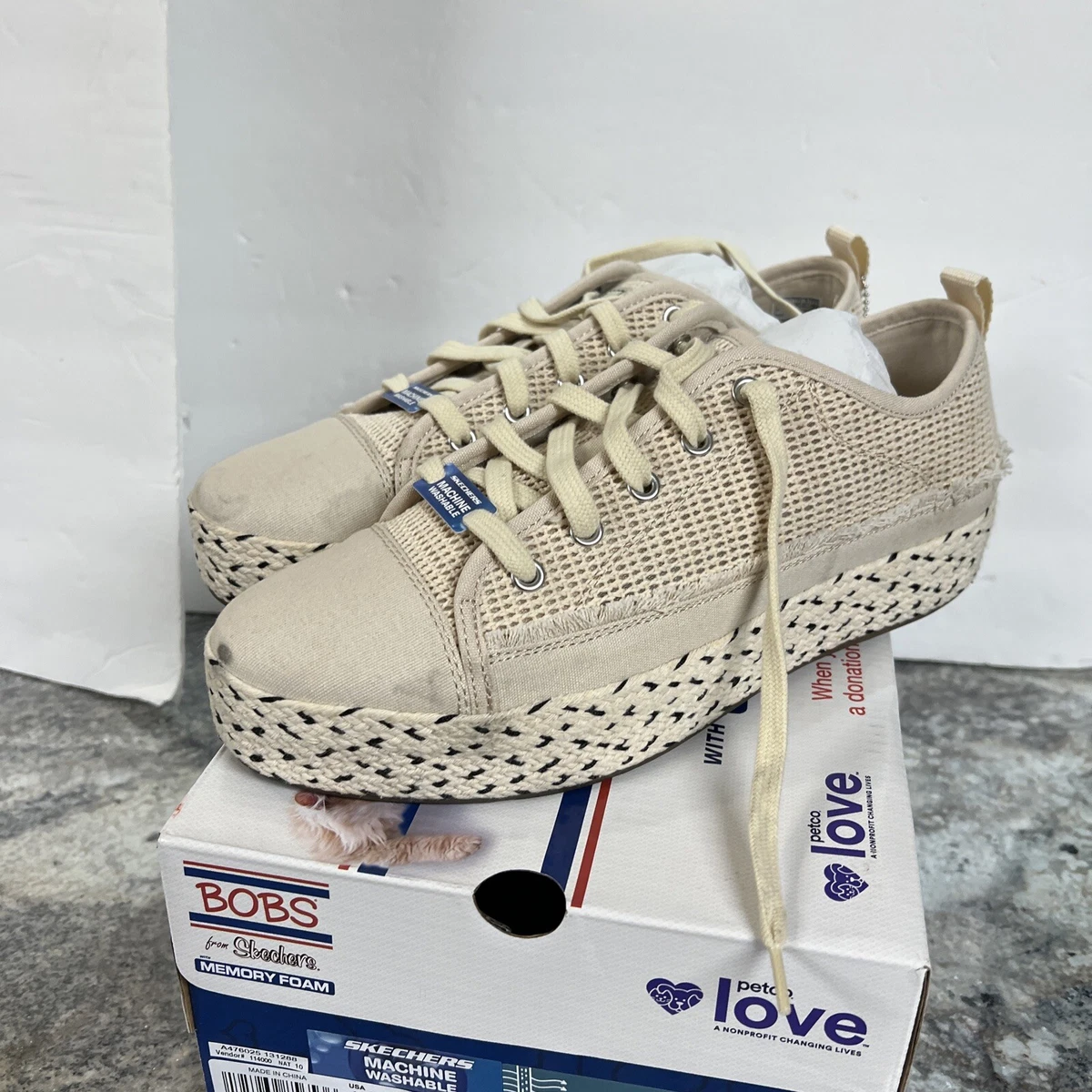 Women s Skechers BOBS Sesame Cute Height Sneaker US 10 EU 40 eBay