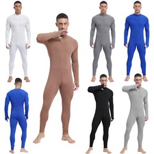 Men's Sleevewear Long Sleeve Jumpsuit Mock Neck Activewear Soft Underwear Yoga