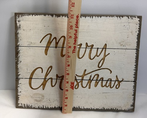 Rustic Merry Christmas Engraved Farm House Sign Holiday Wood - Picture 2 of 2