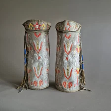 Antique Sioux/ Métis Quilled Half Leggings, 1870s. Capt.A.M. Fuller, 2nd US Cav.