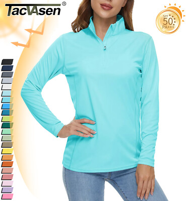 UPF50+ Women's UV Protection Shirts 1/4 Zip Golf Sport Polo Shirt