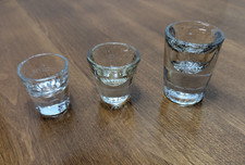 One Ounce Shot Glasses/Variety/Mixed Lot/Beveled Bottom/Vintage/MCM/Retro Cool