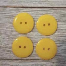 resin colors sewing buttons 2 holes flat dark yellow 3/4 inch 20mm 4pc