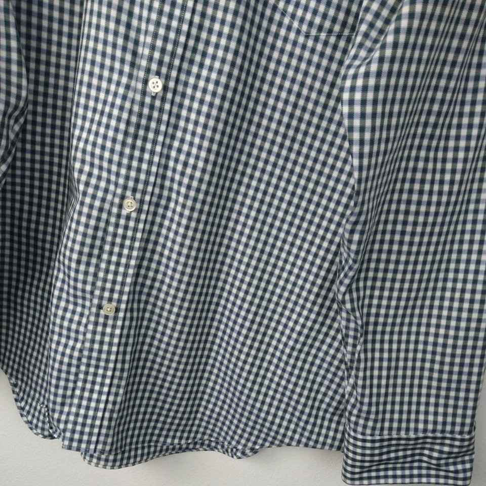 Banana Republic Shirt Men's XL Blue Green Check Gingham Classic Fit 17