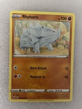 Pokemon Card Sword and Shield 96/202 Rhyhorn Common NM/Mint