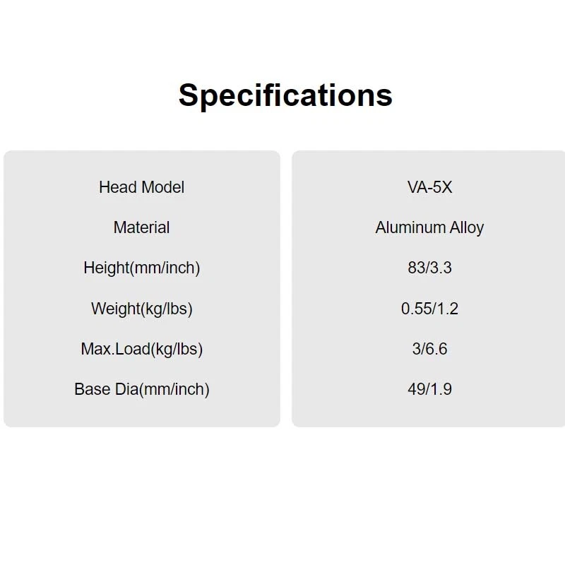 SIRUI VA-5X Fluid Video Lightweight Head w QR Plate for video shooting - Image 4 of 4