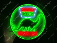 Sinclair Dino Gasoline Gas Oil 24" Vivid LED Neon Sign Light Lamp With Dimmer