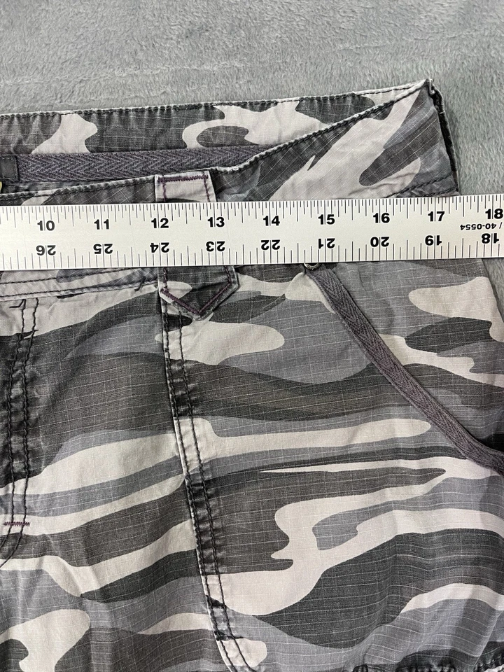 Calça Cabelas Cargo Feminina 10 Cinza Camuflagem Caça Ao Ar Livre Baggy Cintura Média Reta - Imagem 3 de 4