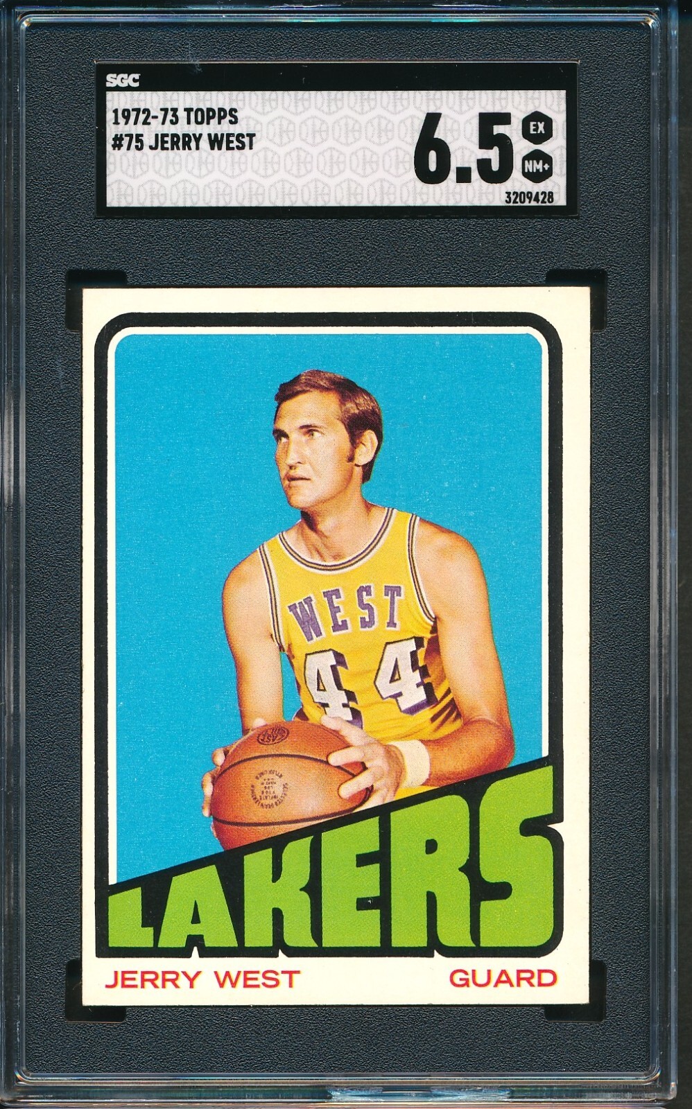 1972-73 Topps #75: JERRY WEST Los Angeles Lakers ~ SGC 6.5