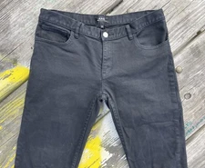 APC Jeans 29x27 Etroit Court Stretch Denim Cotton Black Slim tapered short