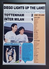 Ossie Ardiles Benefit Match 1986 - Maradona - Spurs 2 Inter 1 - stampa ricordo