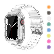 TPU Clear Sport Band  Case for Apple Watch Series 9 8 7 6 5 4 SE 40/44/41/45mm