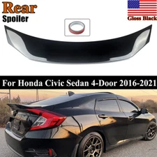 TRUNK SPOILER WING FOR 16-21 HONDA CIVIC SEDAN GLOSSY BLACK HIGHKICK DUCKBILL