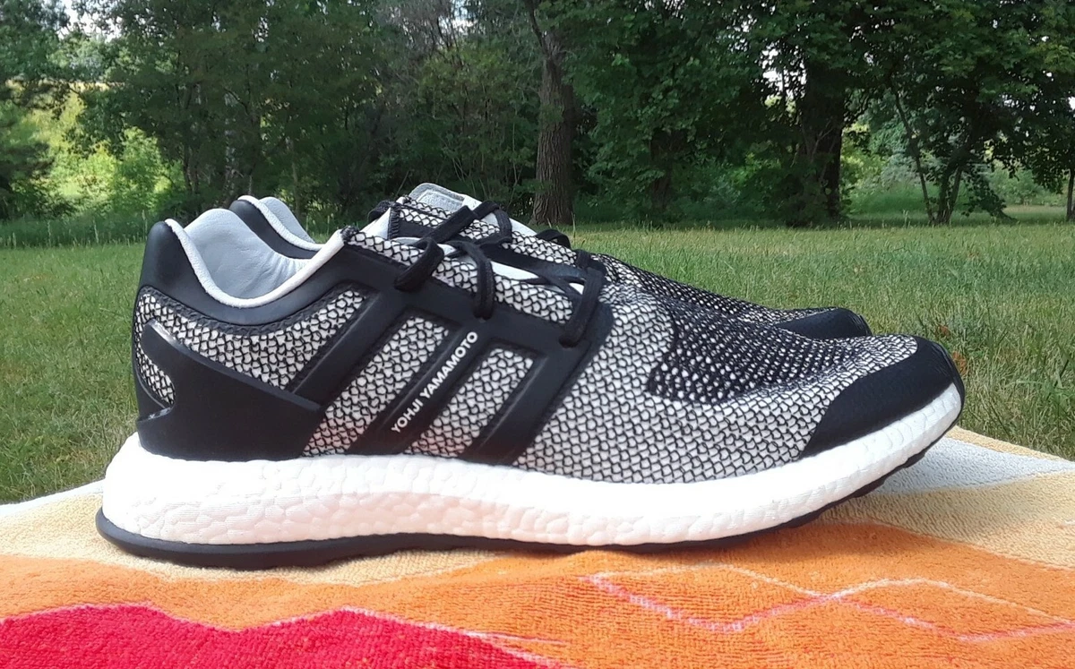Adidas Y-3 PureBoost preowned men's 12 White Core Black Oreo CP9888 lifestyle